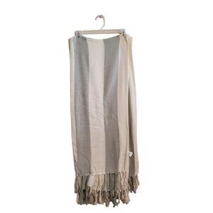 Members Mark Striped Throw Blanket 50% Cotton 50% Acrylic With Fringe